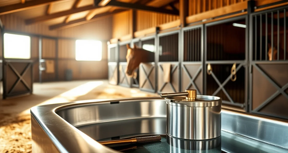 Automatic waterer monitoring system installed in horse barn with daily check routine tracking water consumption