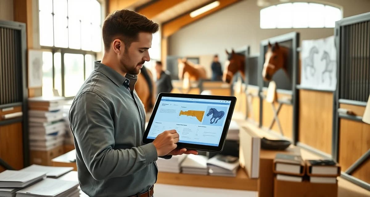 Barn management software interface for Aiken SC horse facilities showing scheduling and facility operations dashboard