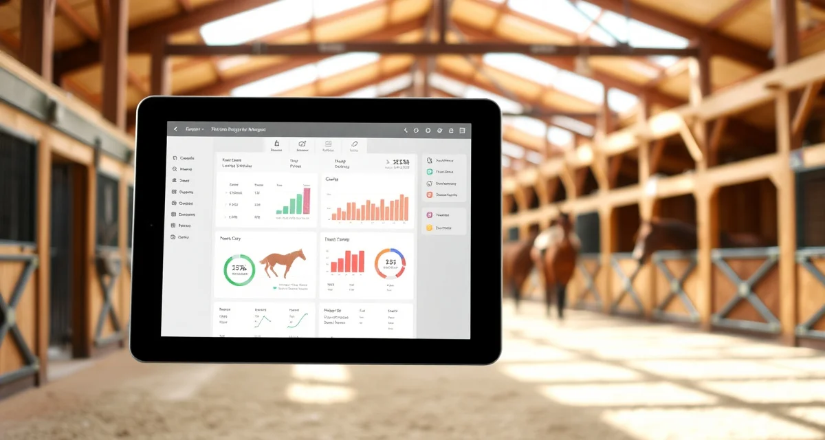 Barn management software interface for Long Island horse facilities with scheduling and care tracking features