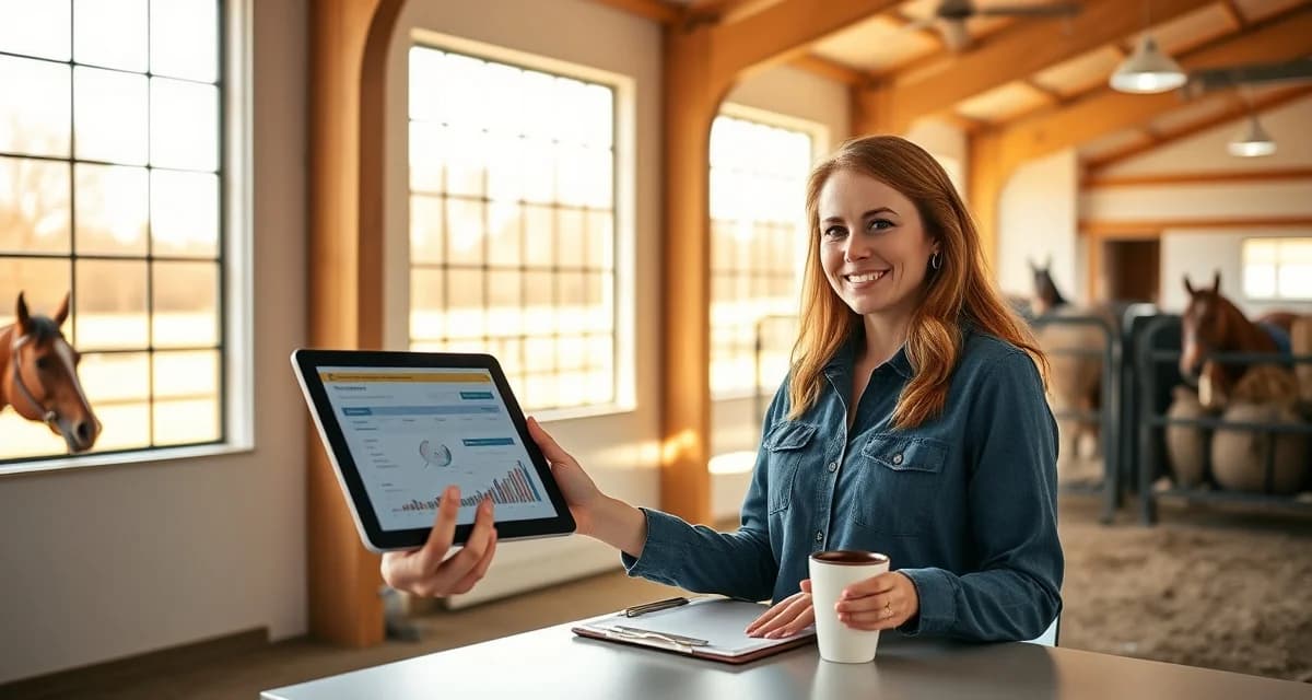 Barn management software interface for Worcester MA horse facilities showing scheduling and operations dashboard