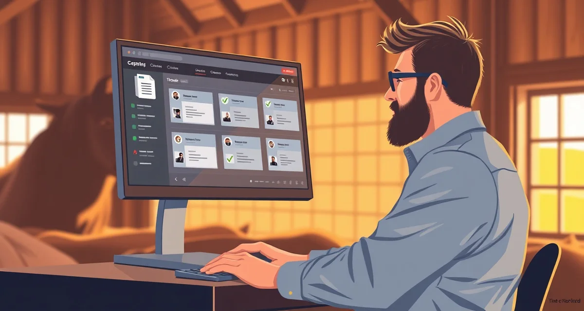 Step-by-step data migration guide showing export, prepare, import, and verify process for transferring barn records to BarnBeacon software