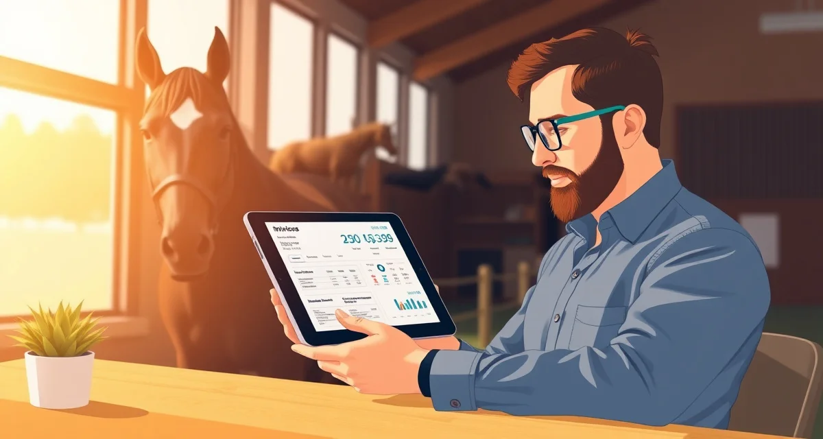 Digital boarder billing and payment management system for equestrian facilities, showing organized invoices and payment tracking