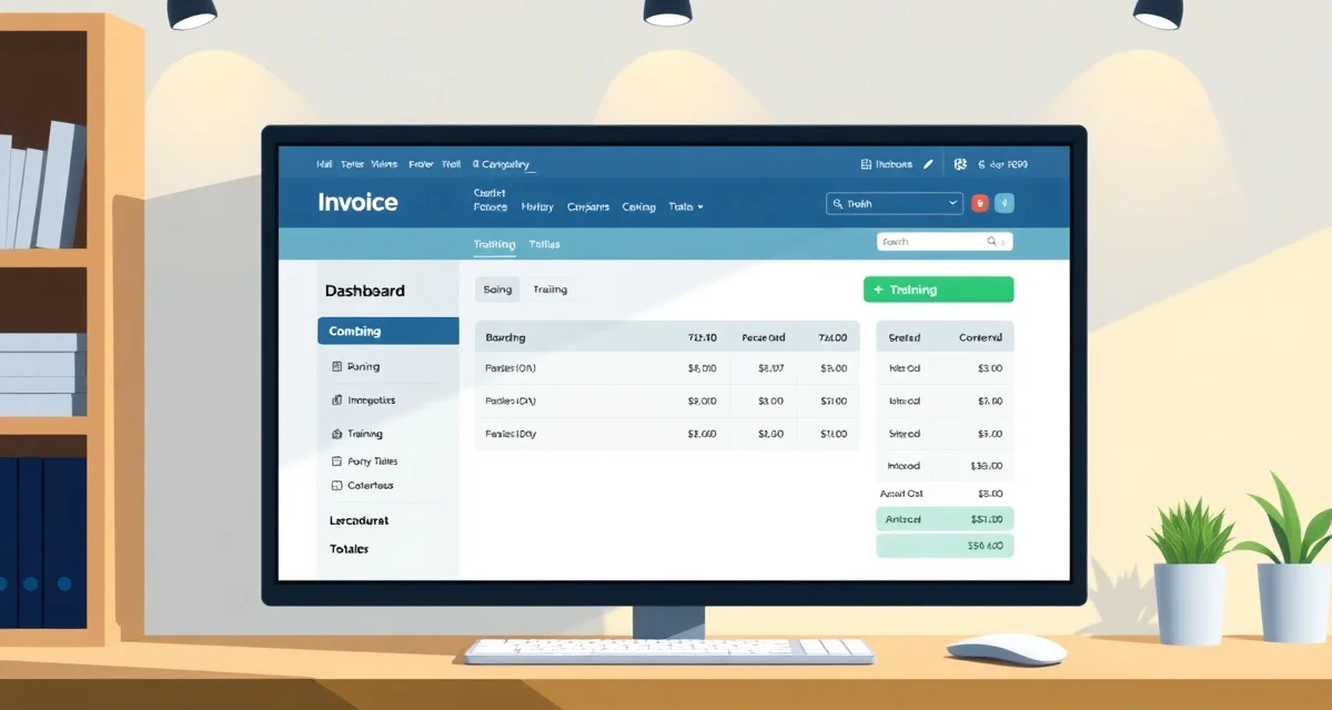 Digital invoice showing combined boarding and training charges for equestrian facility billing management