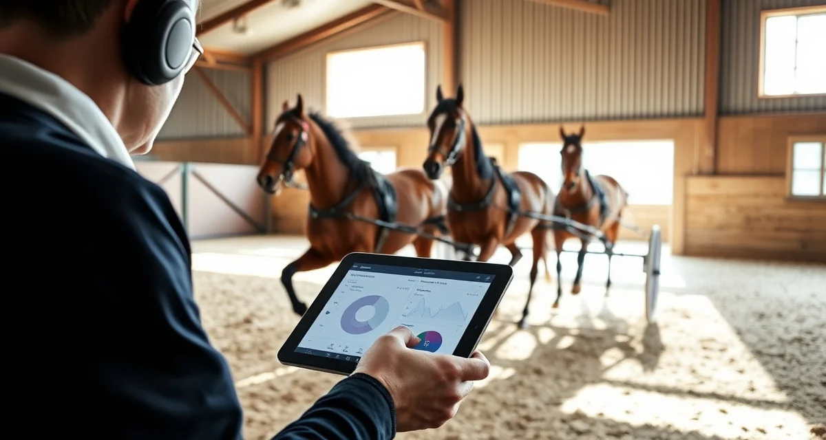 Barn manager using digital communication software to organize combined driving competition updates and owner notifications