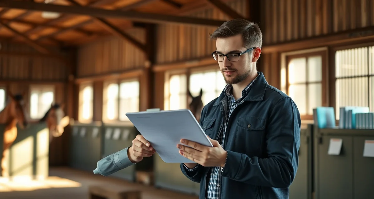 Cutting barn manager organizing owner billing and communication strategy using digital tools for effective horse owner updates
