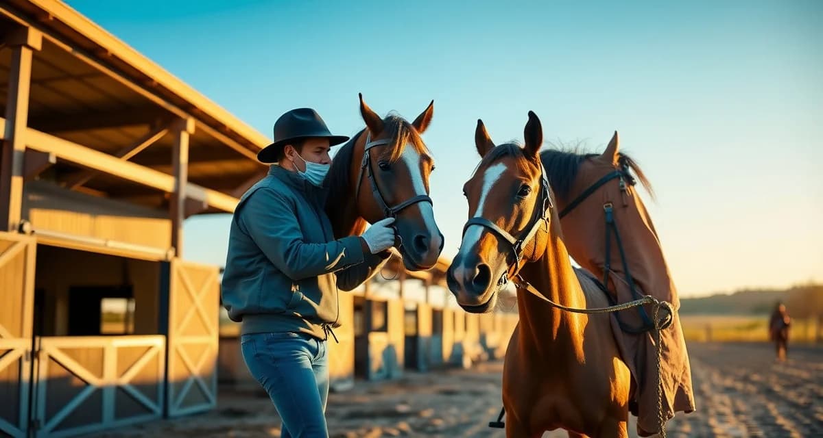 Endurance barn facility manager monitoring horse health data during AERC sanctioned ride event with conditioning records