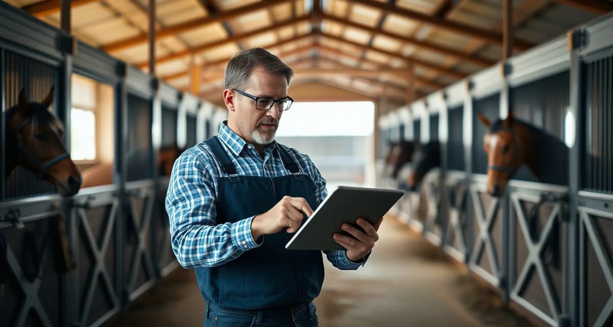 Barn manager comparing EquineM US problems and limitations for horse stable management software solutions