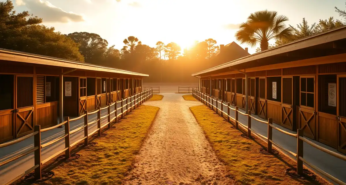 Modern equestrian facility management system organizing horse barns and stables in Florida with digital efficiency solutions