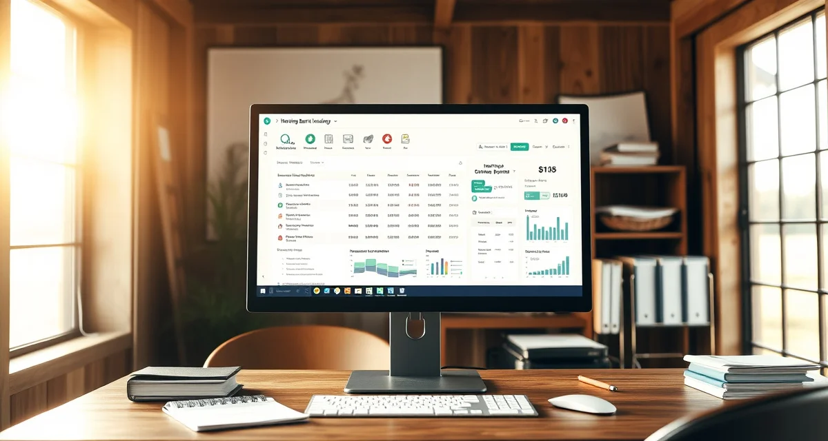 Horse barn boarding billing setup interface showing invoice configuration and charge structure management on a computer dashboard.