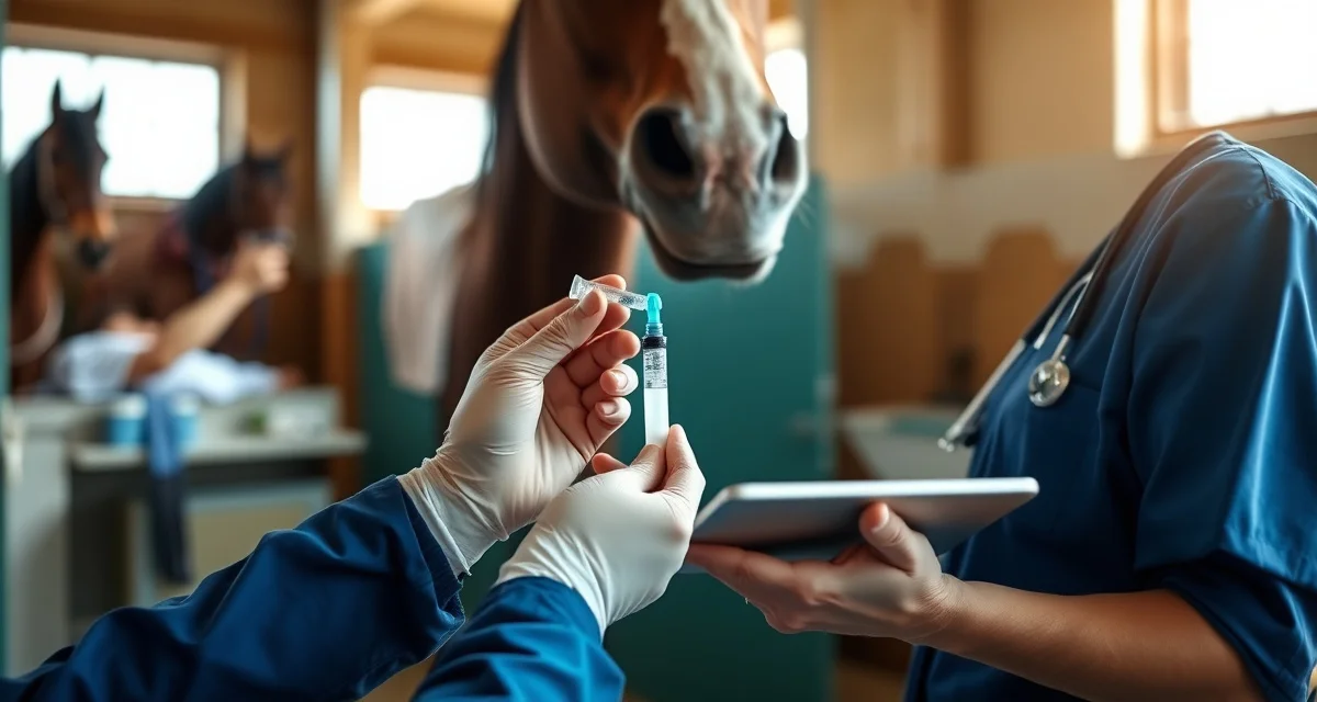 Barn manager using a horse medication log template to track medication administration in a professional stable facility.