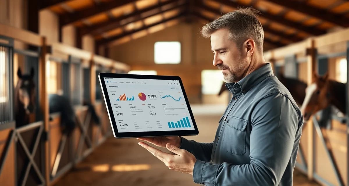 Integrated task tracking and staff scheduling dashboard for barn management showing real-time operational visibility and staff accountability