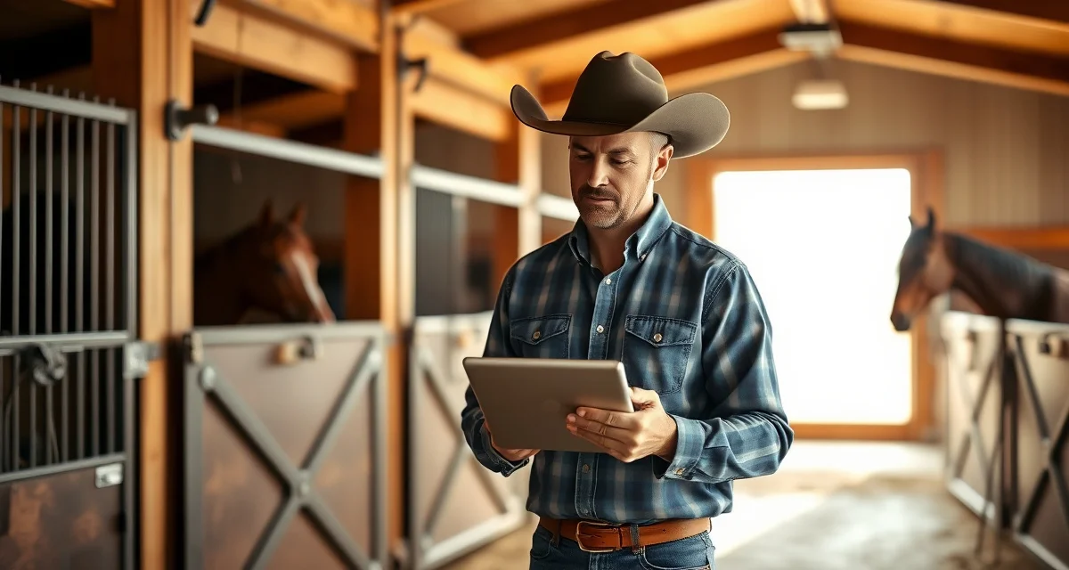 Team roping barn owner using communication software to manage rotating ropers and shared horse ownership arrangements.